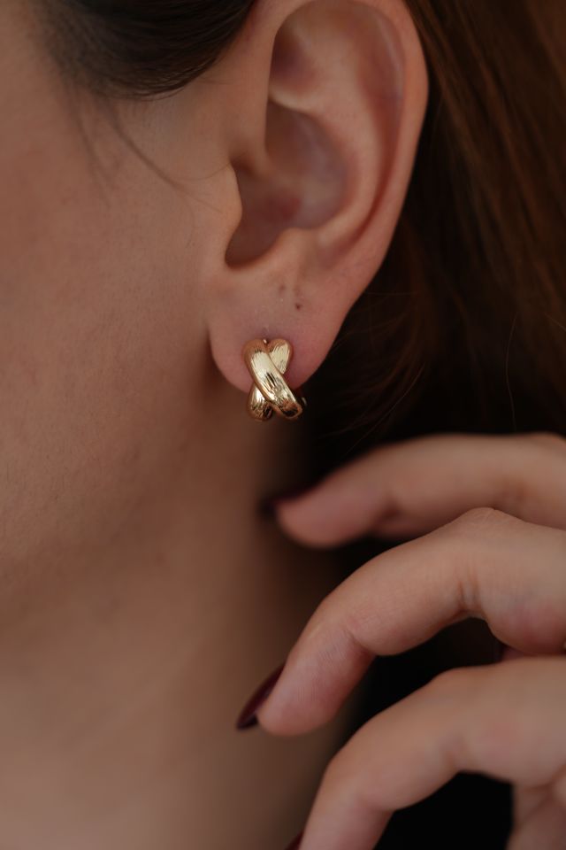 Halka Model Gold Renk Vip Küpe