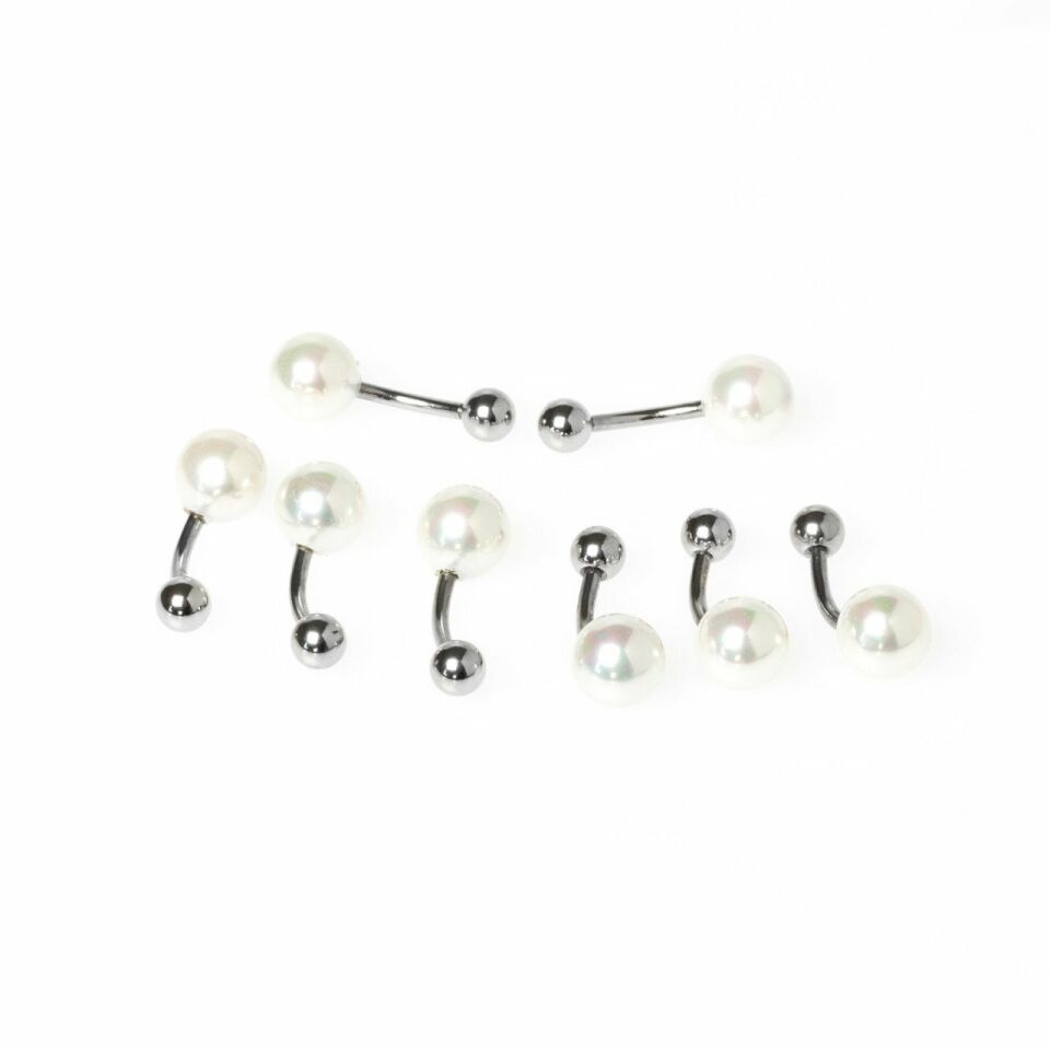 İnci Boncuk Detaylı Piercing Göbek