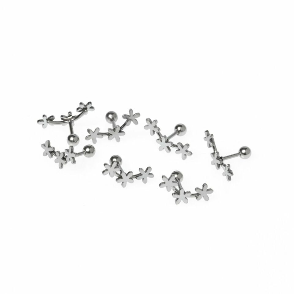Çiçek Motifli Tragus Piercing