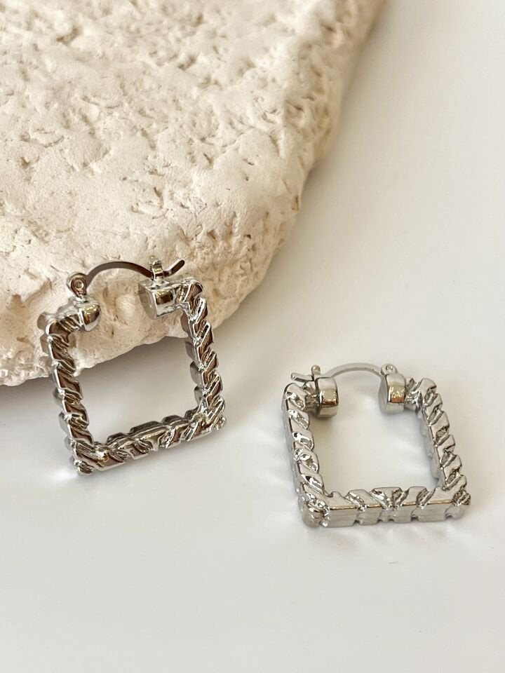 Kare Model Vintage Halka Küpe