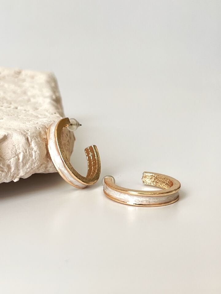 Gold Mineli Altın Kaplama Küpe