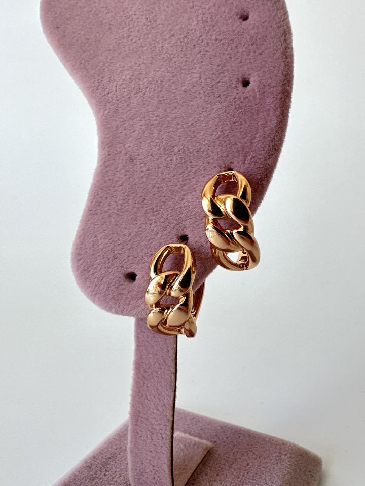 Burgu Model Gold Çelik Küpe