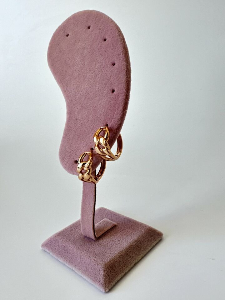 Burgu Model Gold Çelik Küpe