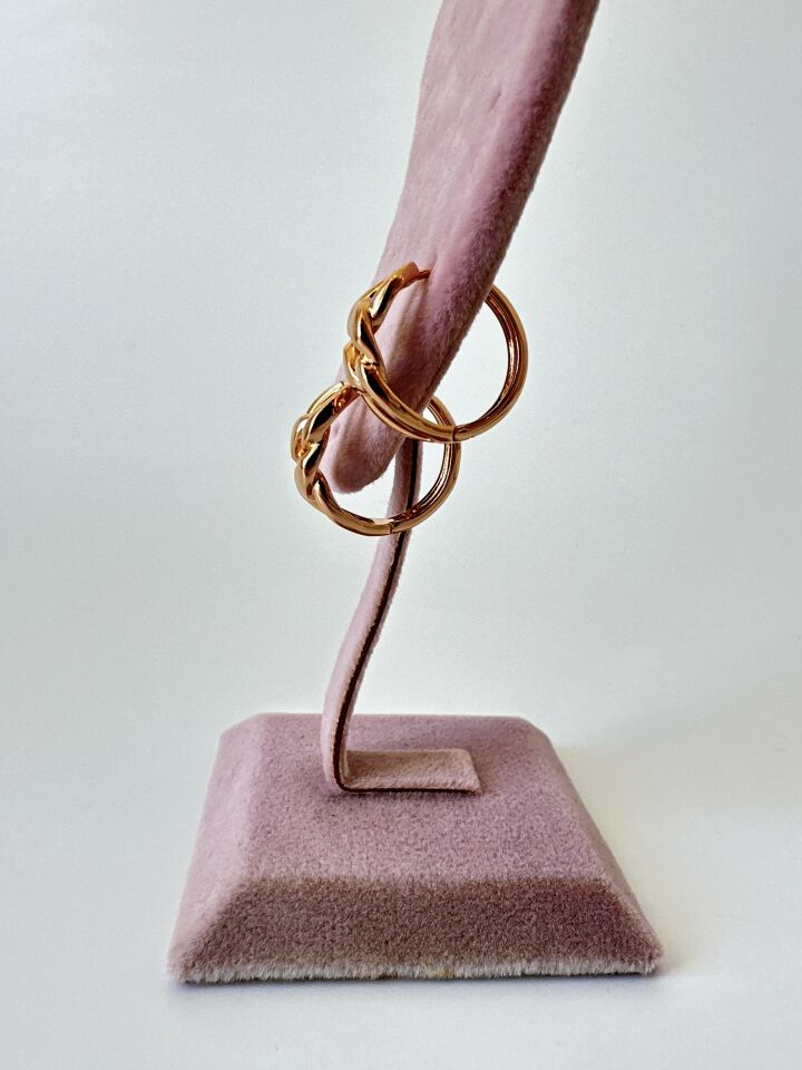 Burgu Model Gold Çelik Küpe