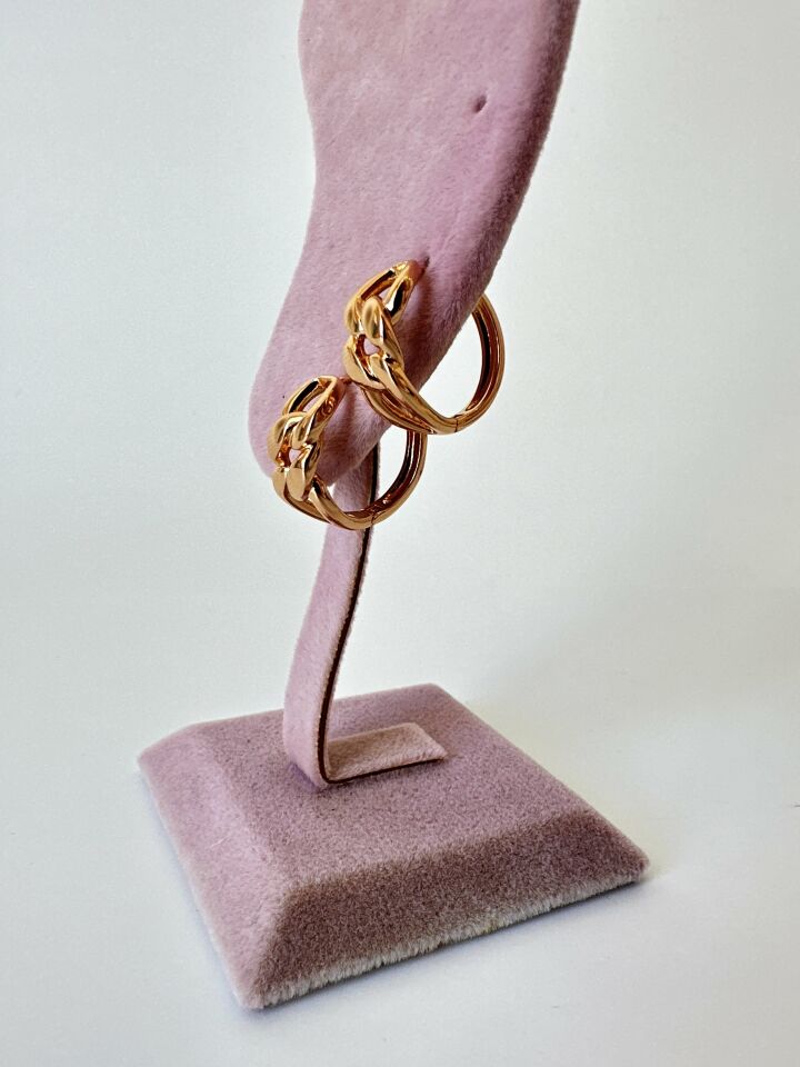 Burgu Model Gold Çelik Küpe