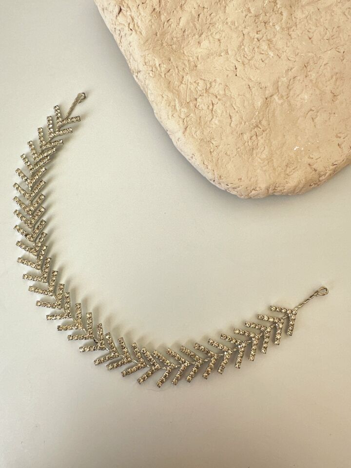Zirkon Taş Detaylı Gelin Saç Aksesuarı