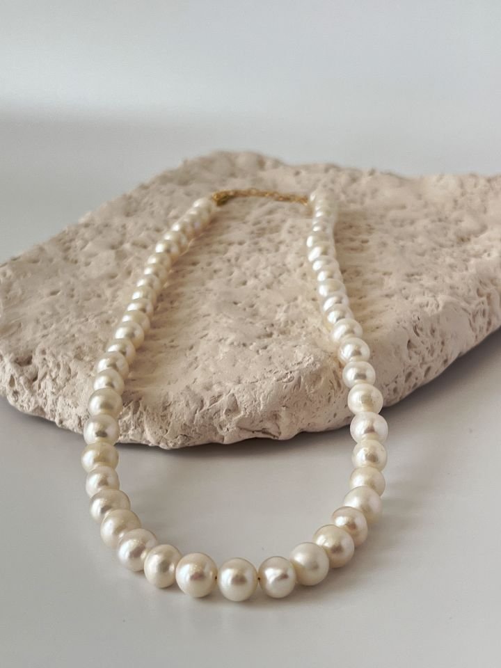 Freya Gerçek Oval İnci Kolye (Tasarım)