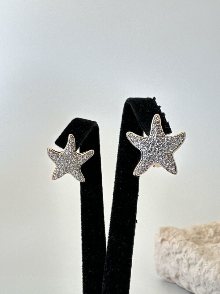 Vip Zirkon Taşlı Yıldız Küpe