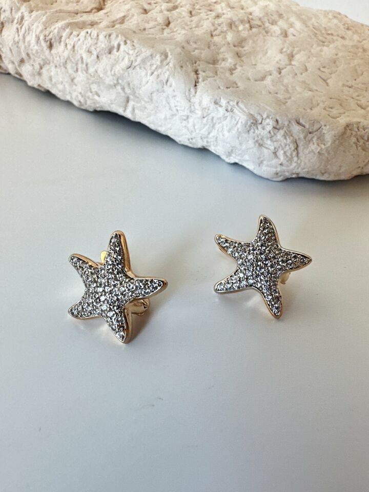 Vip Zirkon Taşlı Yıldız Küpe