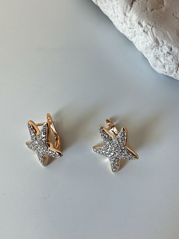 Vip Zirkon Taşlı Yıldız Küpe