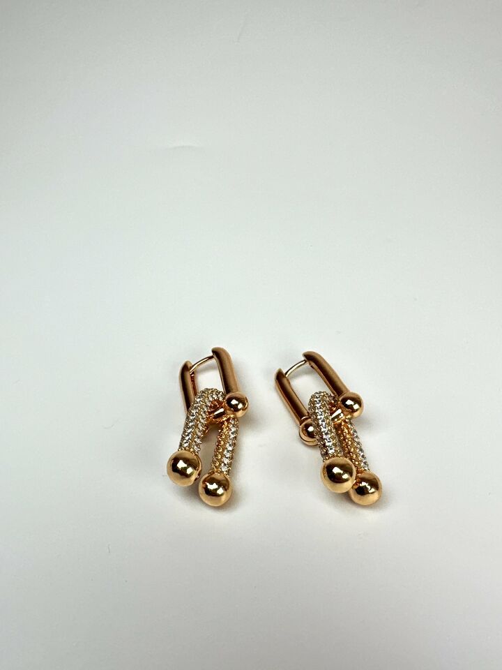 Zirkon Taş Detaylı Çelik Küpe