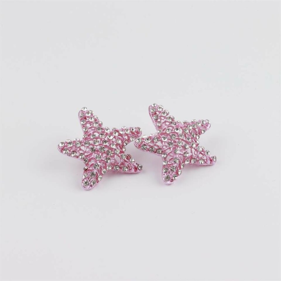 Zirkon Taş Detaylı Pembe Küpe