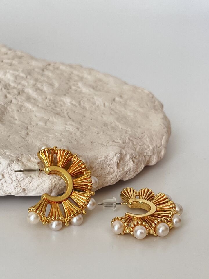 İnci Detaylı Vintage Küpe
