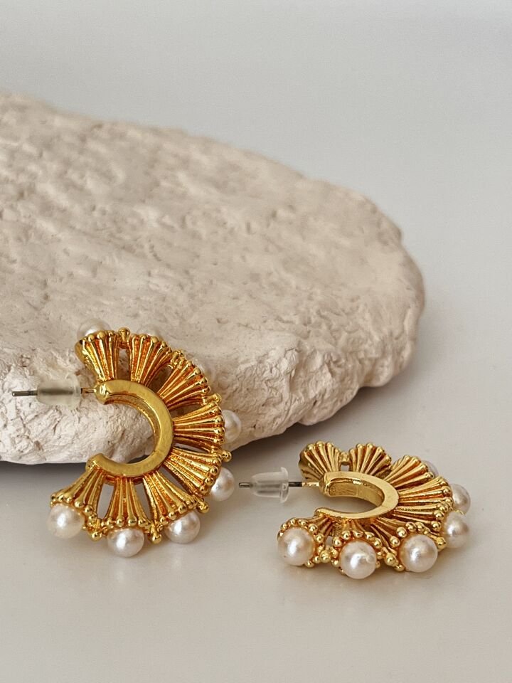 İnci Detaylı Vintage Küpe