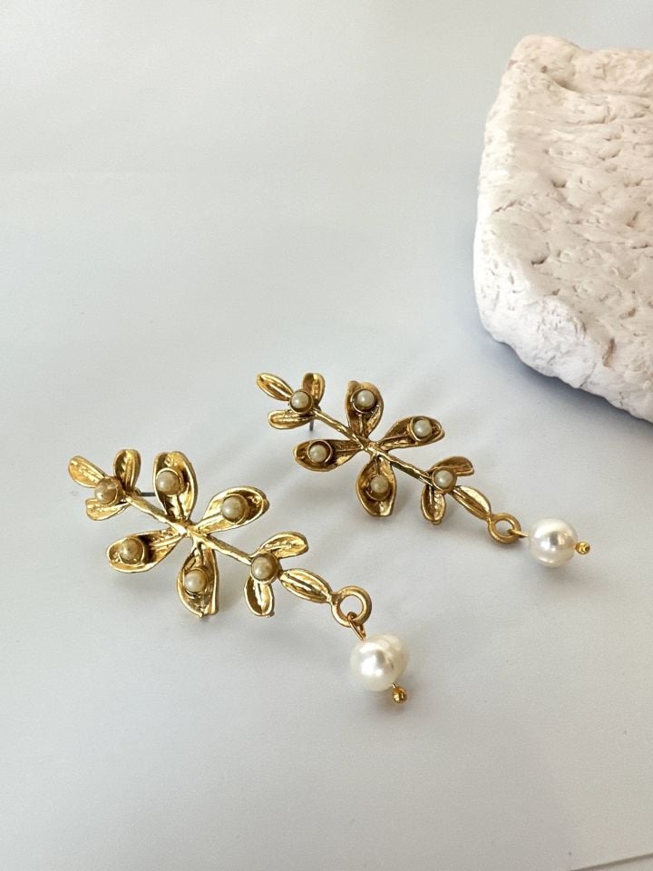 Glamour İncisi Altın Rüya Küpe