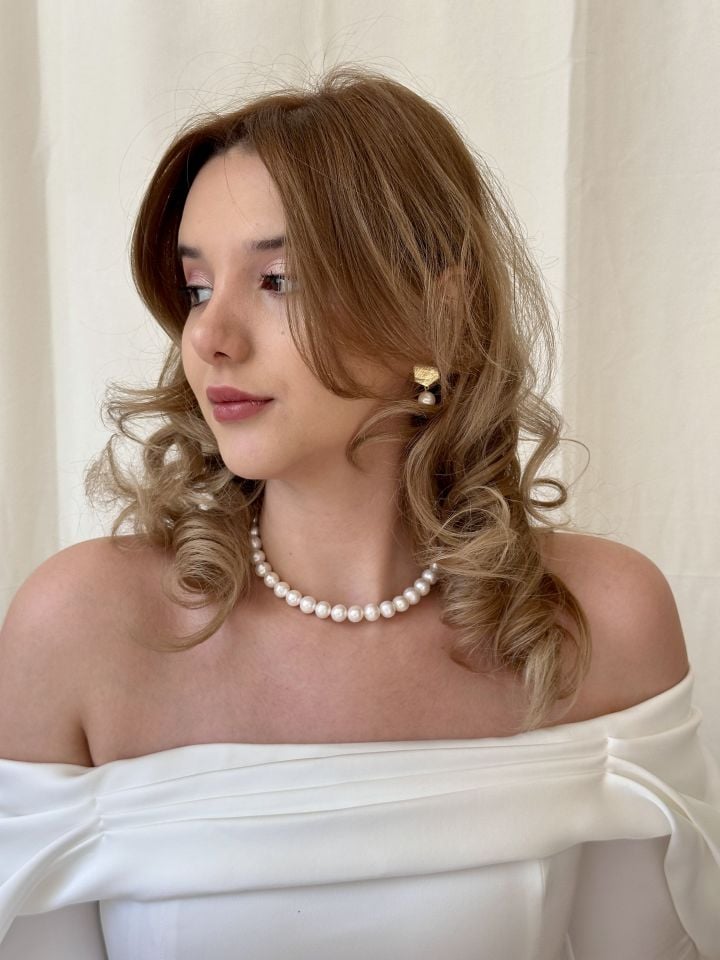 Freya İnci Kolye, Bileklik ve Küpe Set
