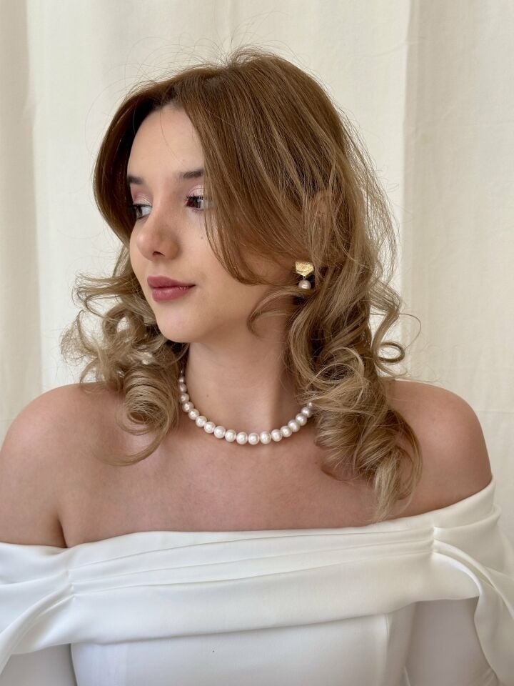 Freya İnci Kolye, Bileklik ve Küpe Set
