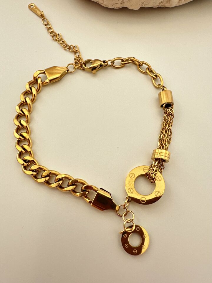 Sallantılı Çelik Bileklik