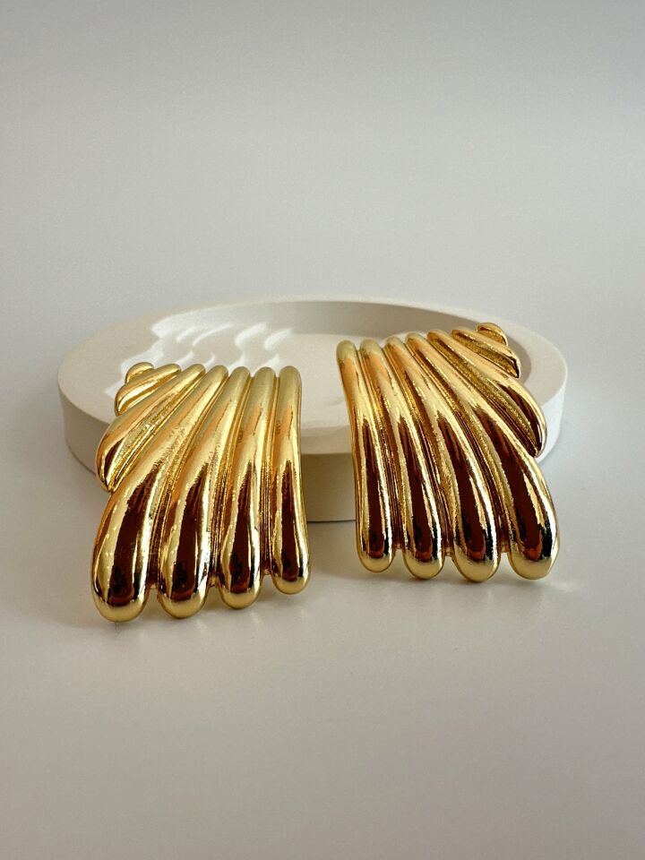 Büyük Gold Çelik Küpe