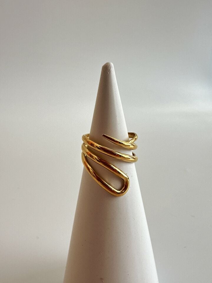 Çelik Gold Ayarlanabilir Yüzük