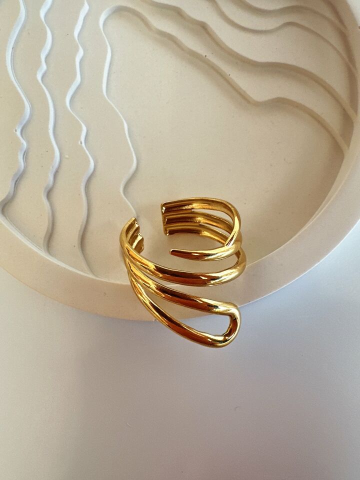 Çelik Gold Ayarlanabilir Yüzük