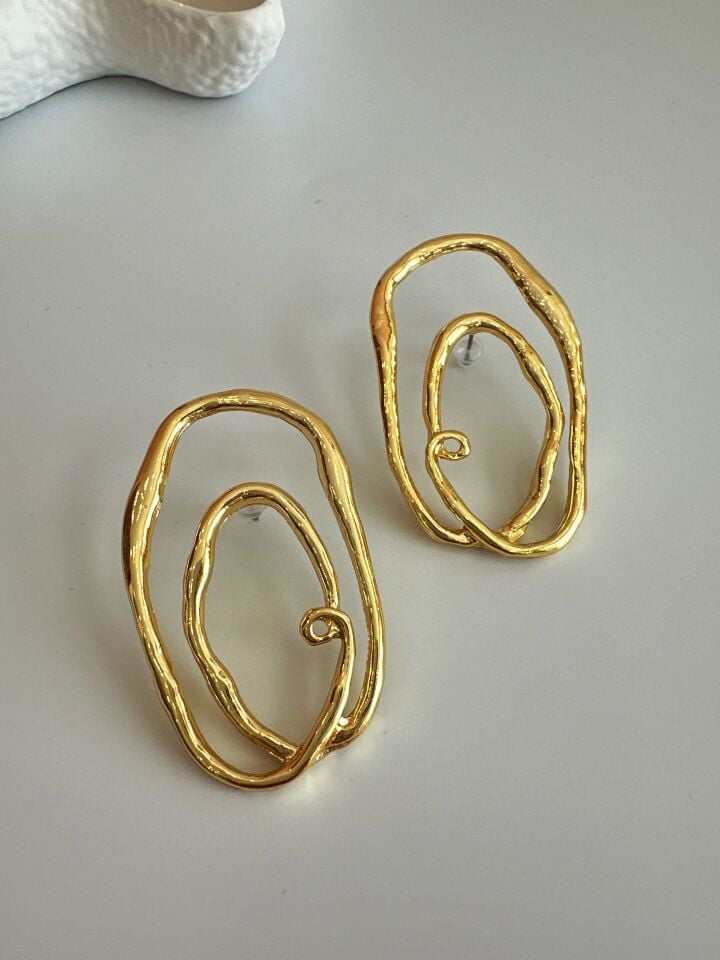 Vip Zara Model Büyük Gold Küpe