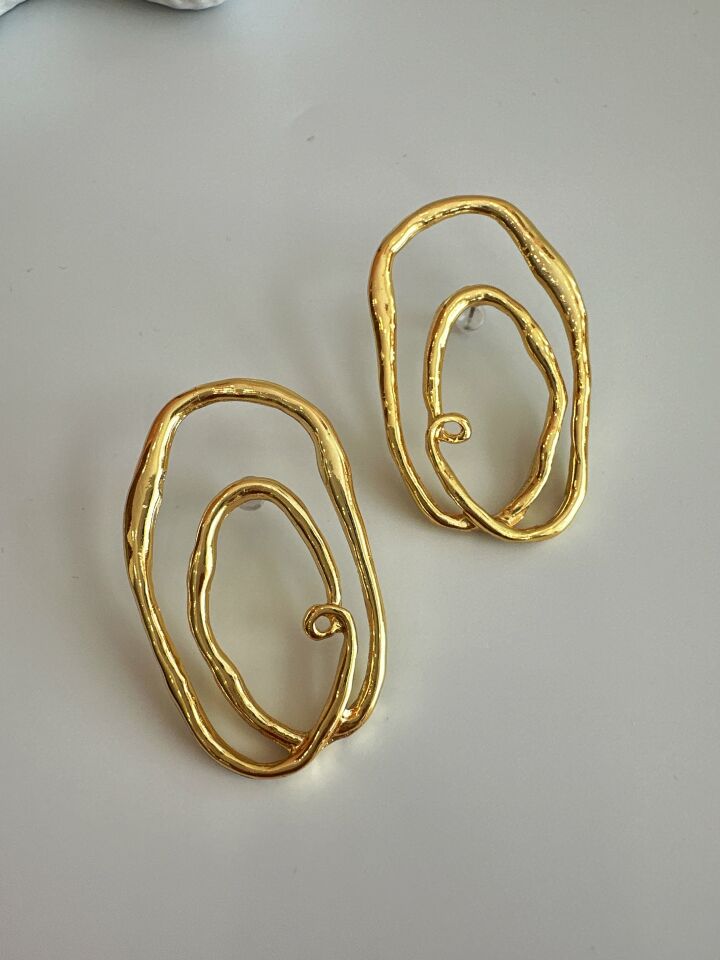 Vip Zara Model Büyük Gold Küpe