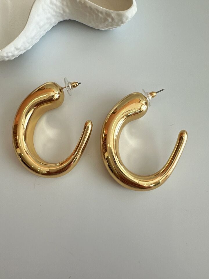 Vip Kalın Büyük Gold Küpe