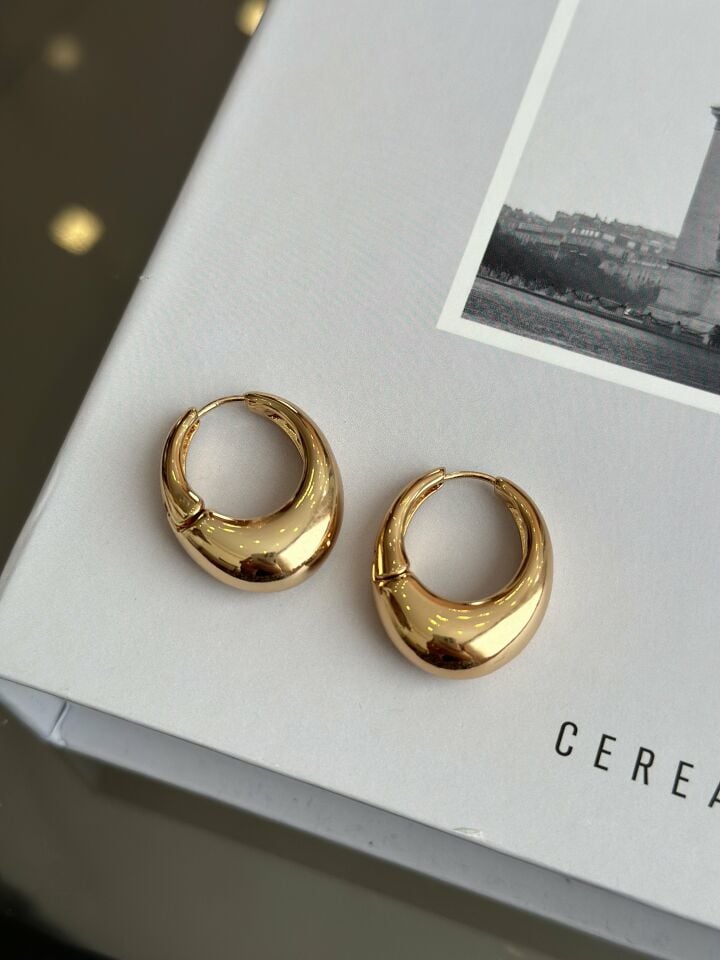 Gold Renk Halka Model Vip Kadın Küpe