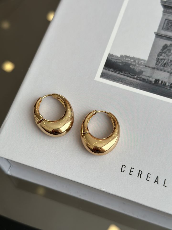 Gold Renk Halka Model Vip Kadın Küpe