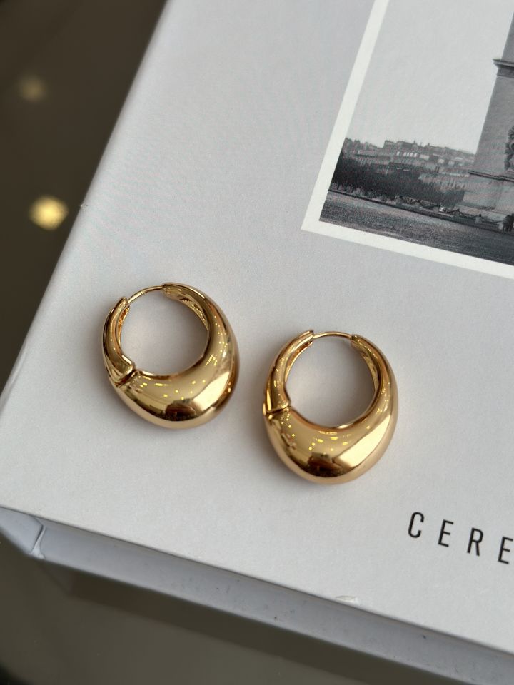Gold Renk Halka Model Vip Kadın Küpe