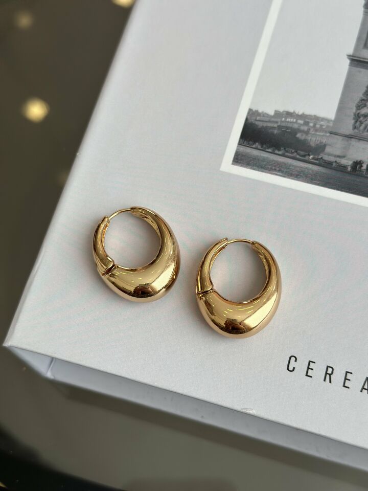 Gold Renk Halka Model Vip Kadın Küpe