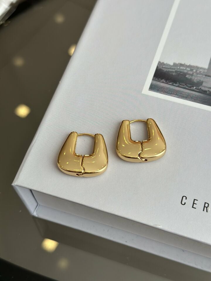 Çelik Gold Renk Kadın Küpe