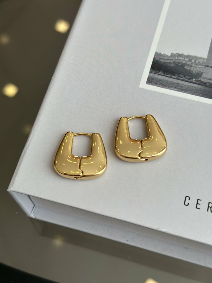 Çelik Gold Renk Kadın Küpe