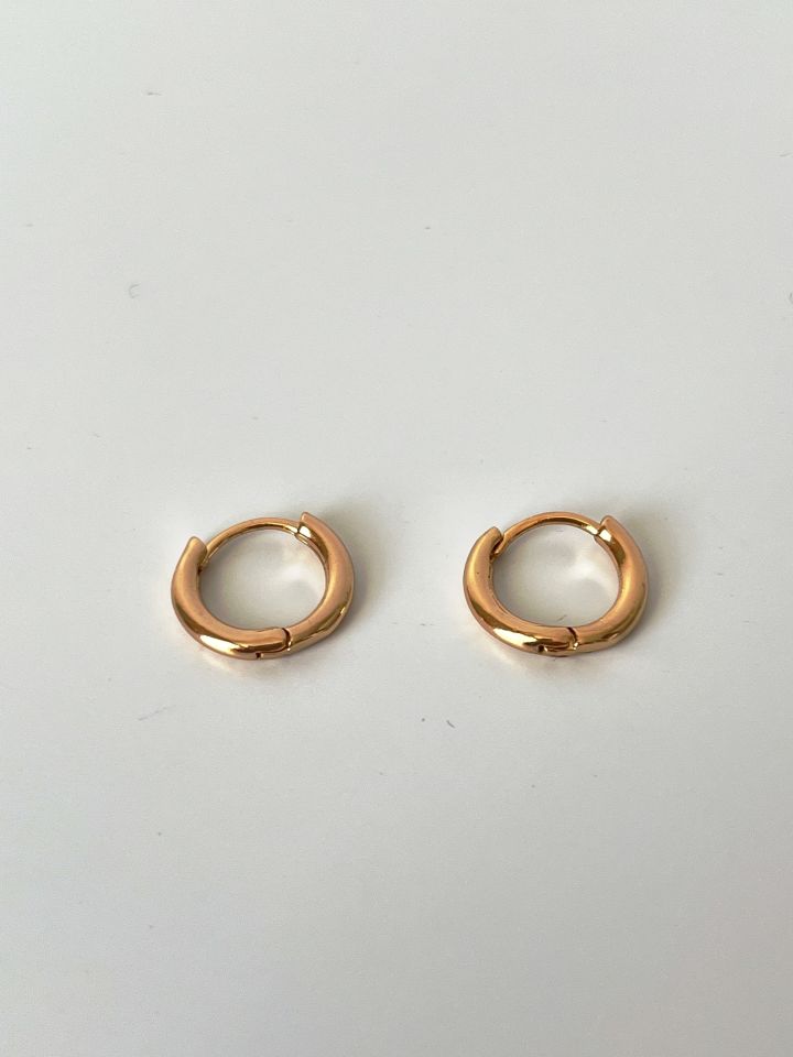 Minimal Vintage Çelik Halka Küpe