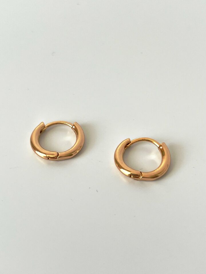 Minimal Vintage Çelik Halka Küpe