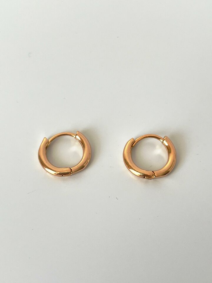 Minimal Vintage Çelik Halka Küpe