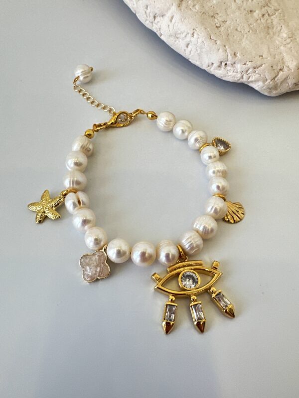 Büyük Charmlı İnci Bileklik