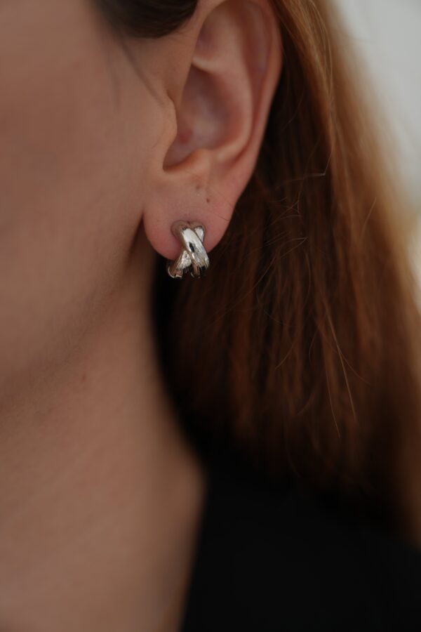 Halka Model Gümüş Renk Vip Küpe