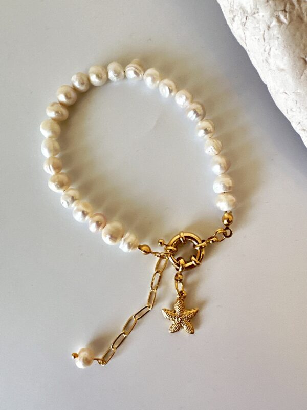 Deniz Yıldızı Detaylı Gerçek İnci Bileklik