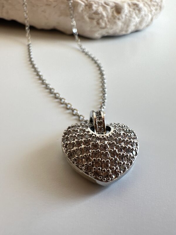 Zirkon Taş Detaylı Kalp Model Vip Kolye