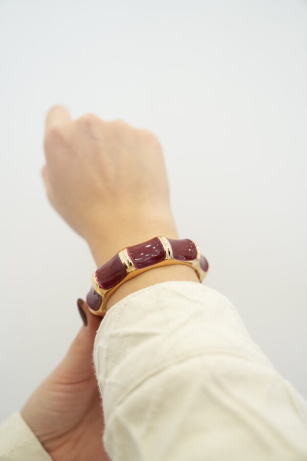 Bordo Renk Çelik Mineli Bileklik