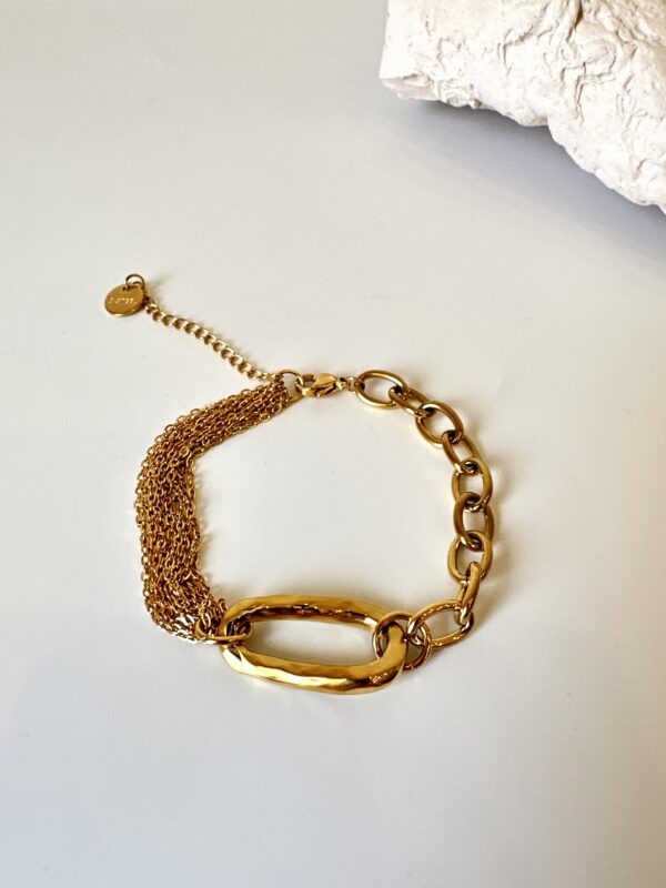 Altın Renk Çelik Zincir Bileklik