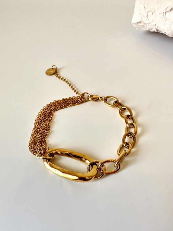 Altın Renk Çelik Zincir Bileklik