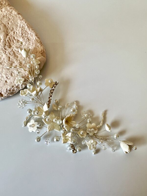 El Yapımı Çiçekli Model Tasarım Gelin Tacı