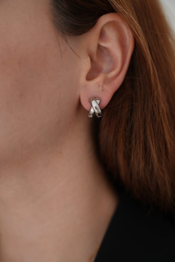 Halka Model Gümüş Renk Vip Küpe