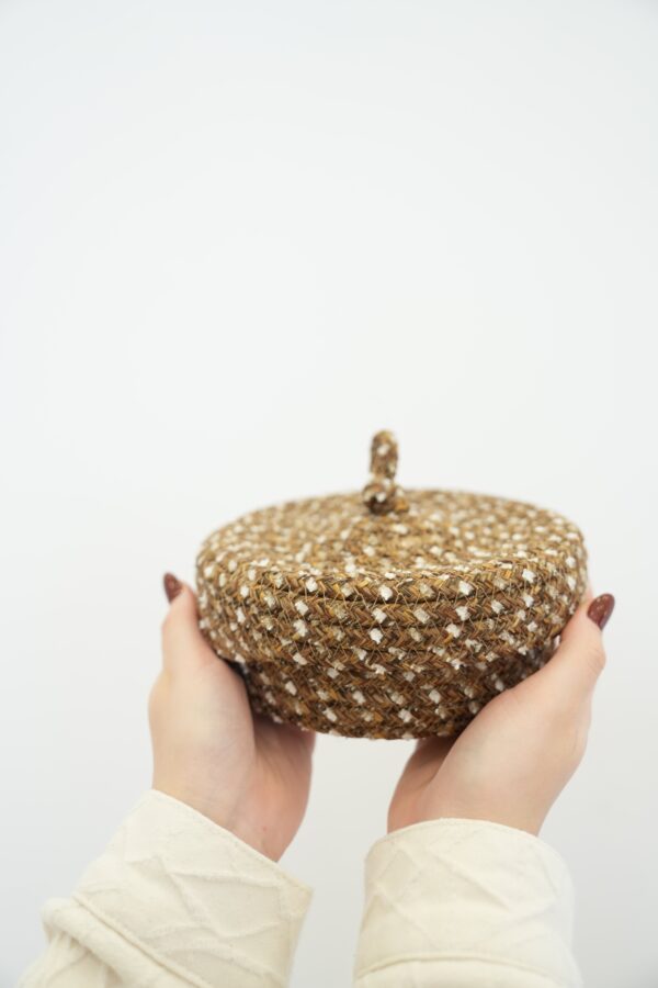 Simli Model Kahverengi Mini Takı Organizer ve Saklama Kutusu