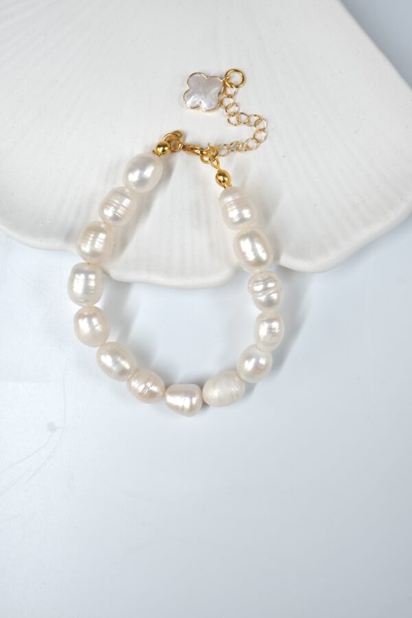 14K Altın Kaplama Tasarım İnci Bileklik