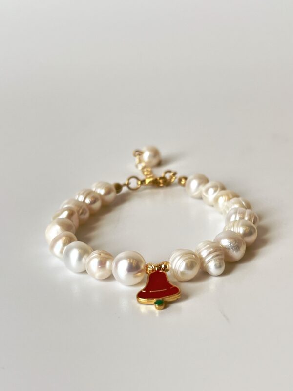Yılbaşı Temalı Tasarım Gerçek İnci Bileklik
