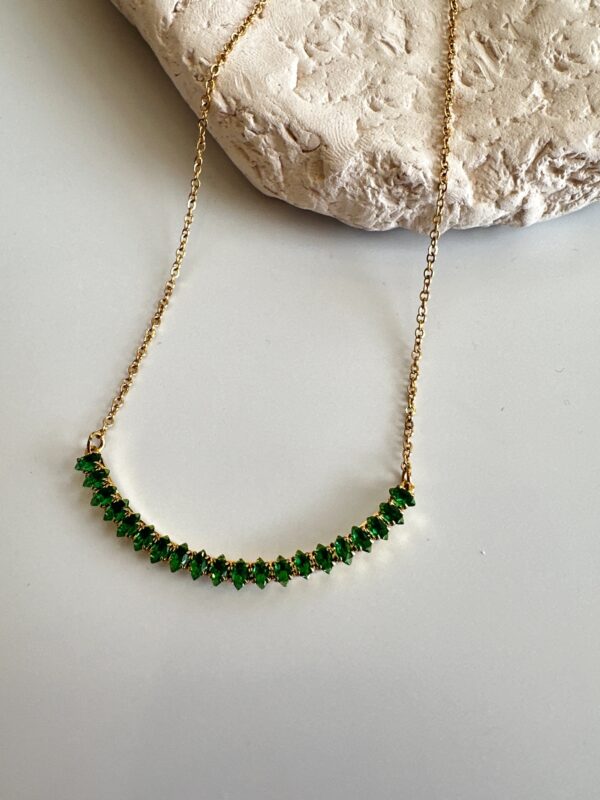 Yeşil Zirkon Taş Detaylı Vip Kolye